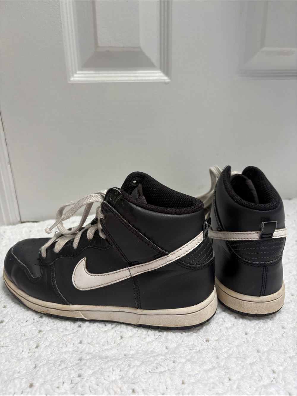 Nike Dunk High Black White Anthracite "Venom" Sneakers Kids Boys Size 2.5Y !